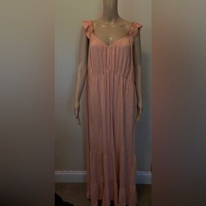 TORRID MAXI RAYON SLUB RUFFLE STRAP TIERED DRESS
PEACH BLOOM